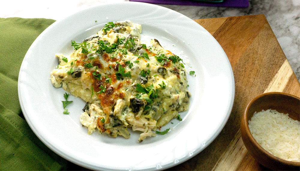 White Spinach Chicken Lasagna